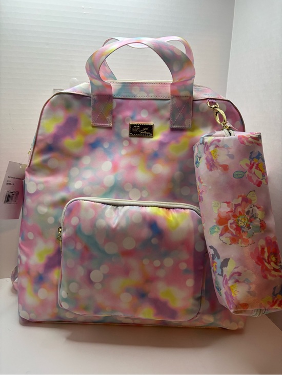 Betsey Johnson Handbags - Betsey Johnson Pastel Watercolors polkadots Backpack w pencil case
